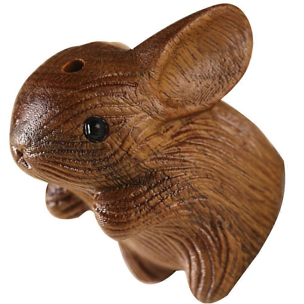 Wooden Bunny Pendant for Decor Coffee Color Durable Retro Style DIY Keyring Adornment Small Size