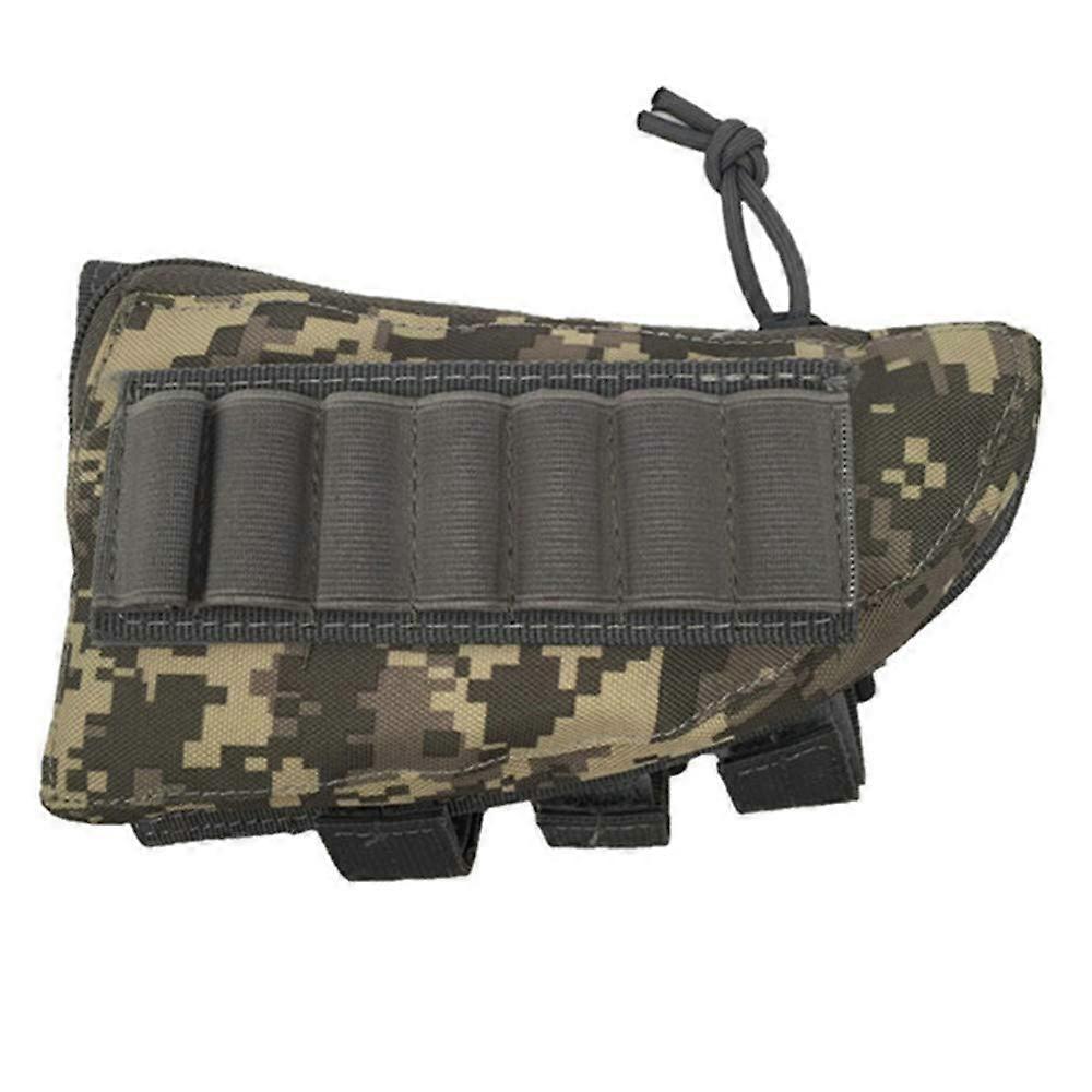Tactical Buttstock Shotgun Rifle Bag with Shell Cartridge Holder and Leather Pad - ACU Color Options Available