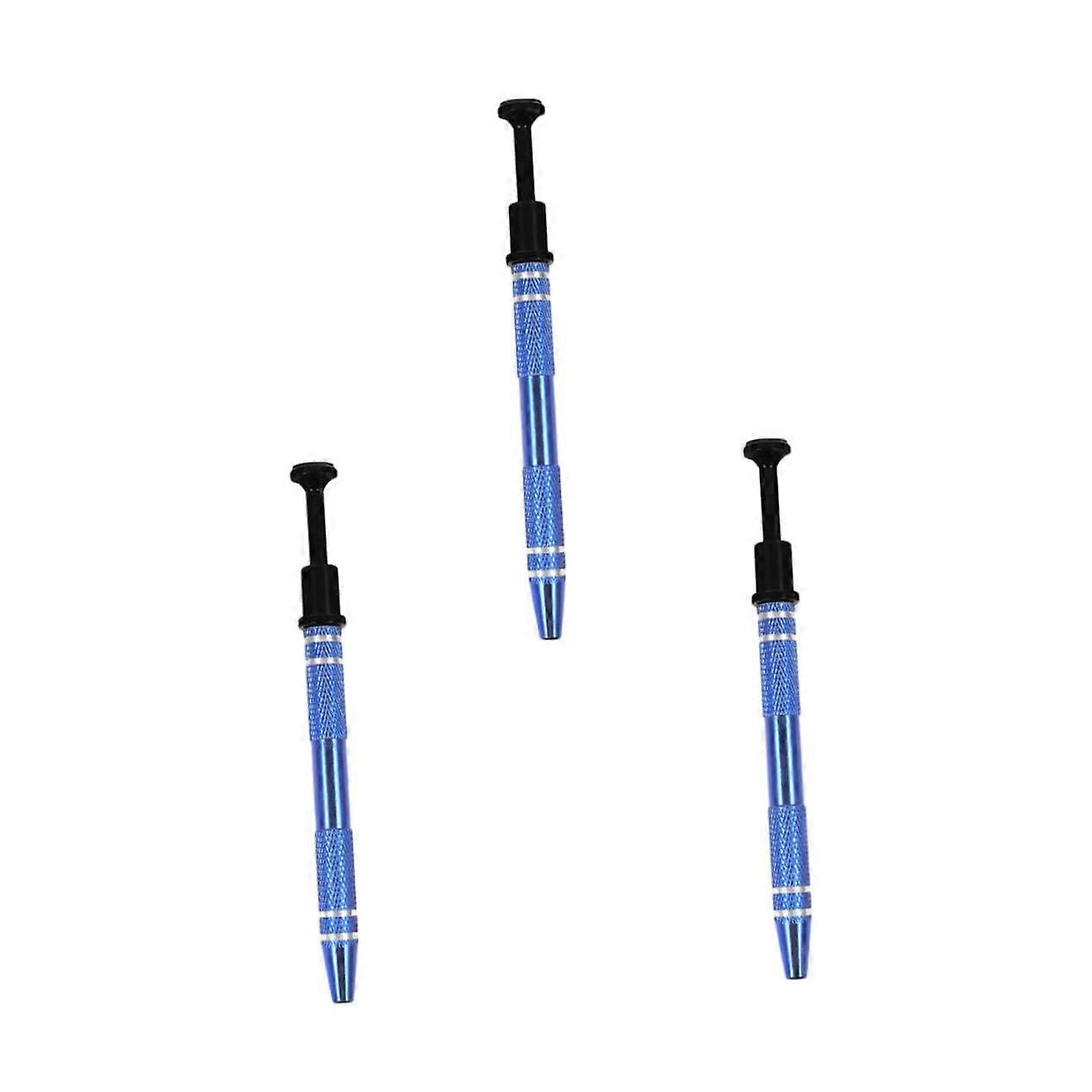 IC Chip Gripper Tool 3-Pack, Blue Plastic - Chip Picker for IC Extraction and Chip Puller