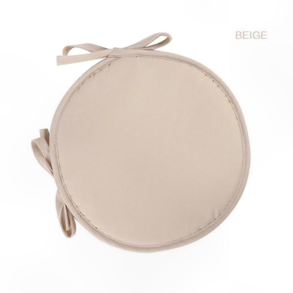 Solid Color Round Chair Cushion with Straps, 30/38 cm Soft Seat Pad for Home and Office Use