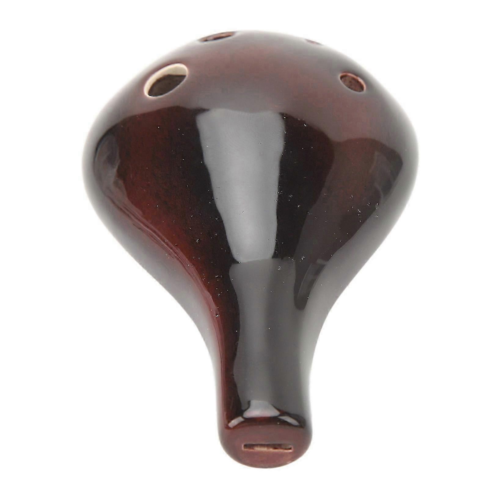 6-Hole Alto C Ocarina Flute with Comfortable Grip & Rope - Sensitive Pronunciation Ceramic Ocarina for Beginners & Music Lovers