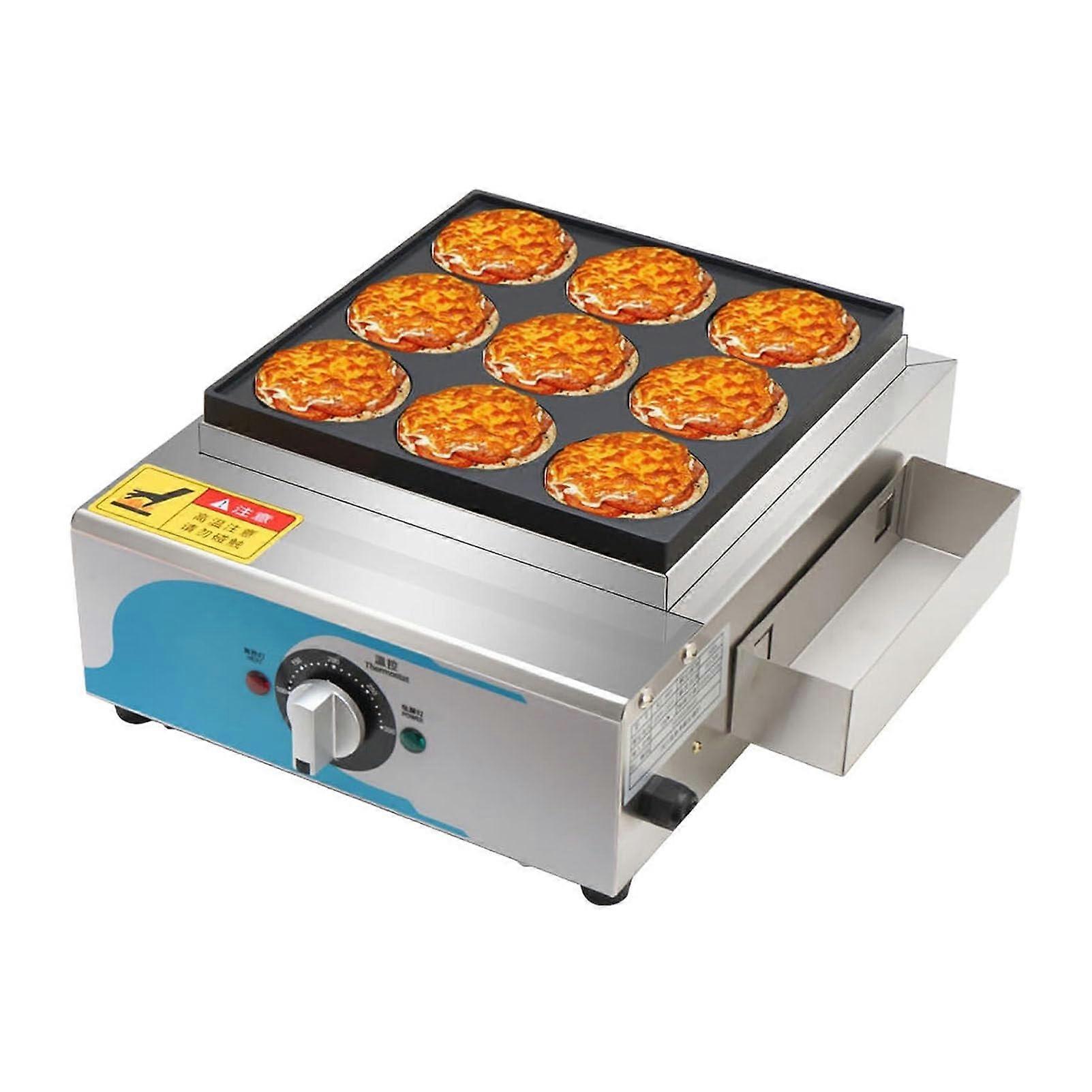 9 Holes Egg Mini Pancake Frying Pan with Easy Clean Non Stick Coating Cool Touch Handles, Stainless Steel Egg Burger Making Machine