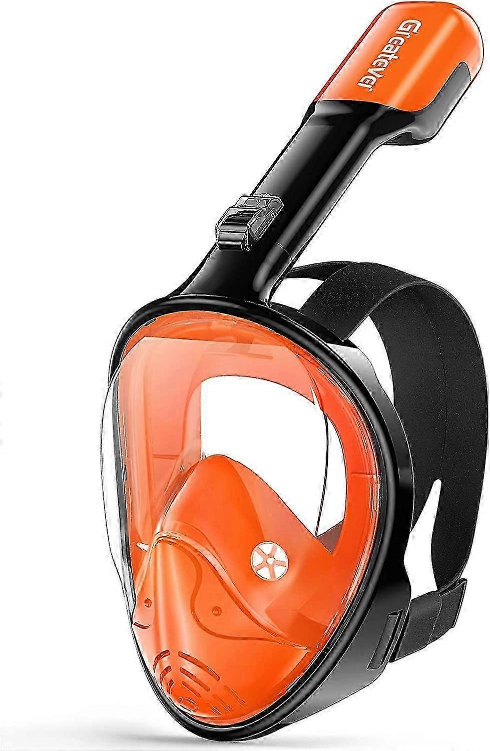 Greatever Full Face Snorkel Mask Snorkeling Gear with Latest Dry Top Breathing System and Detachable Camera Mount Foldable Panoramic View Snorkeling M