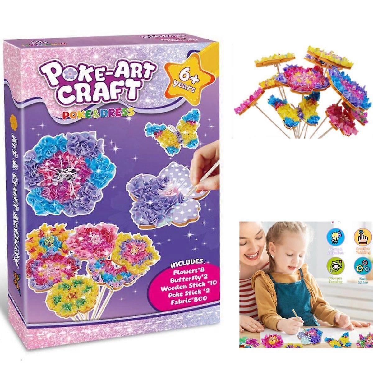 OHP DIY Poke in Art Fabric Flower Craft - Makes 8 Flower Bouquet & Box with Paint