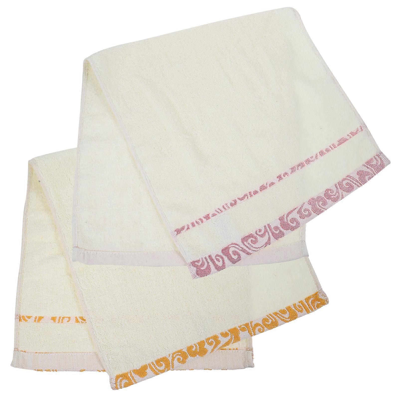 1 Set Lightweight Cotton Face Towels Absorbent Bath Towels for Home Bathroom Use