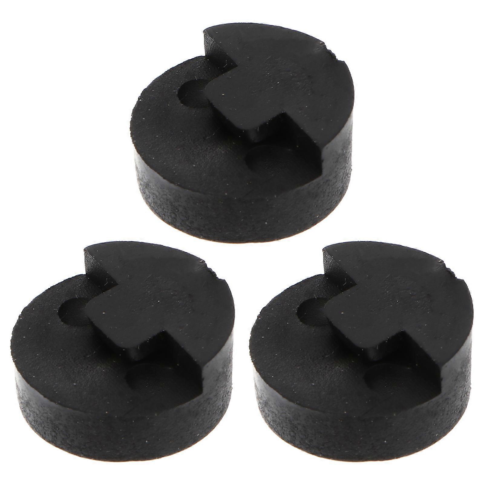Round Rubber Violin Mute Beginners Sound Reduction Practice Sessions Black 3Pcs
