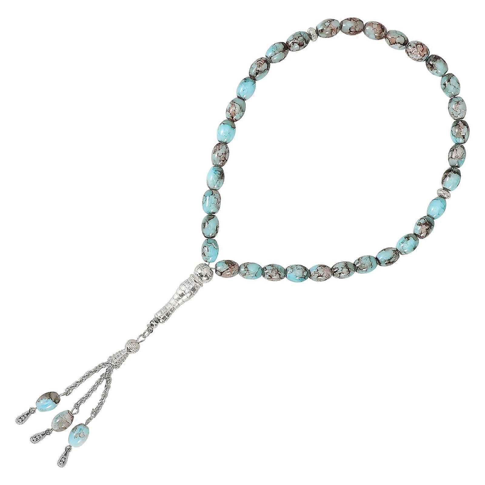 Muslim Holding Rosary Beaded Bracelet for Decoration with Glass and Colored Glaze Craftsmanship