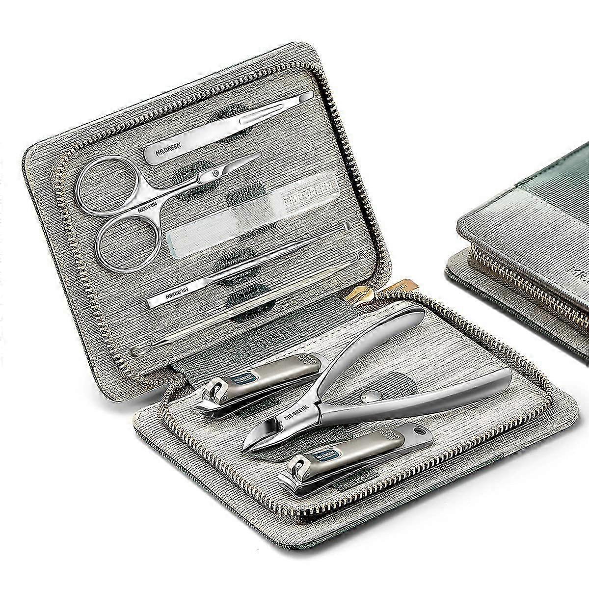 الفولاذ المقاوم للصدأ مانيكير مجموعات باديكير أطقم أدوات العناية الشخصية مع حالة جلد PU