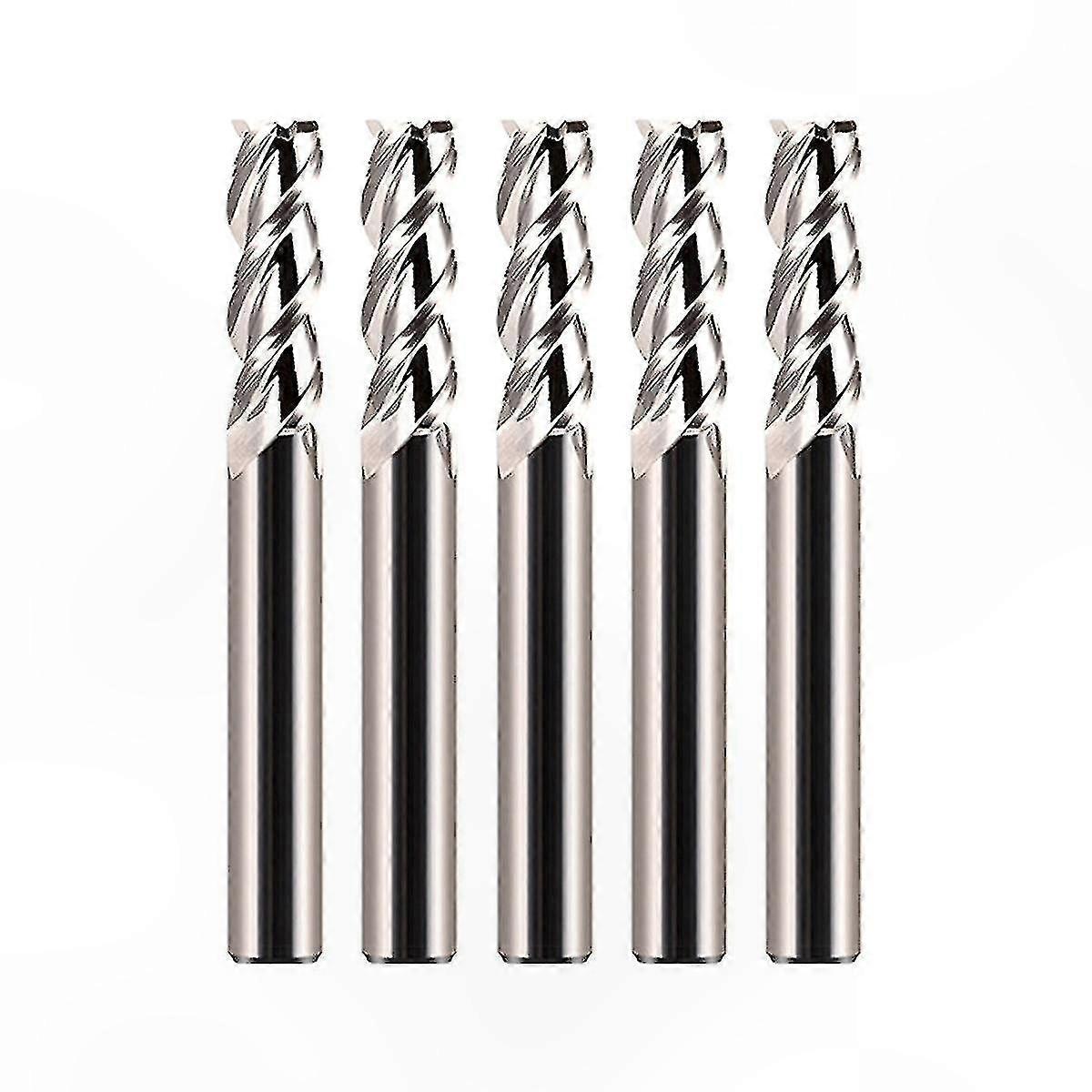 5-Piece Carbide Spiral Upcut Router Bit Set, 6mm Shank, CNC Woodworking Tool for Precision Cutting