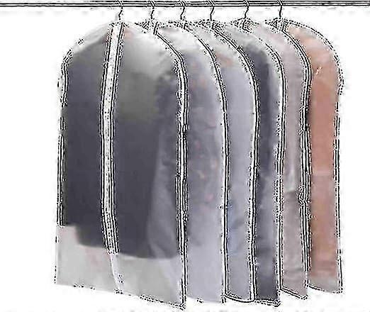 60 x 100cm Wardrobe Storage Covers with Zipper 6 Pack Moth Proof White