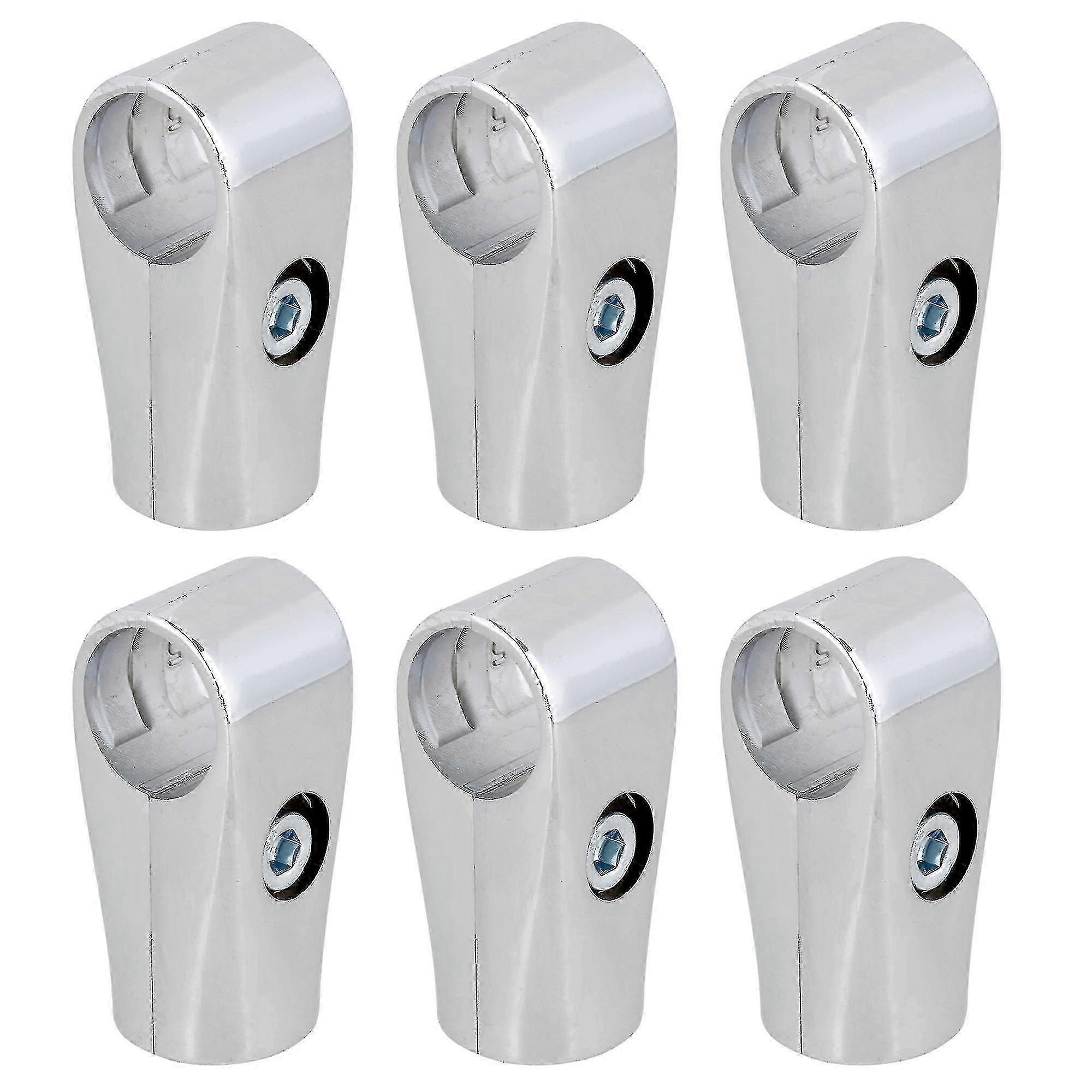 25mm Inner Dia Two-Way Tube Connectors 6pcs Pipe Fittings Clamp Display Rack