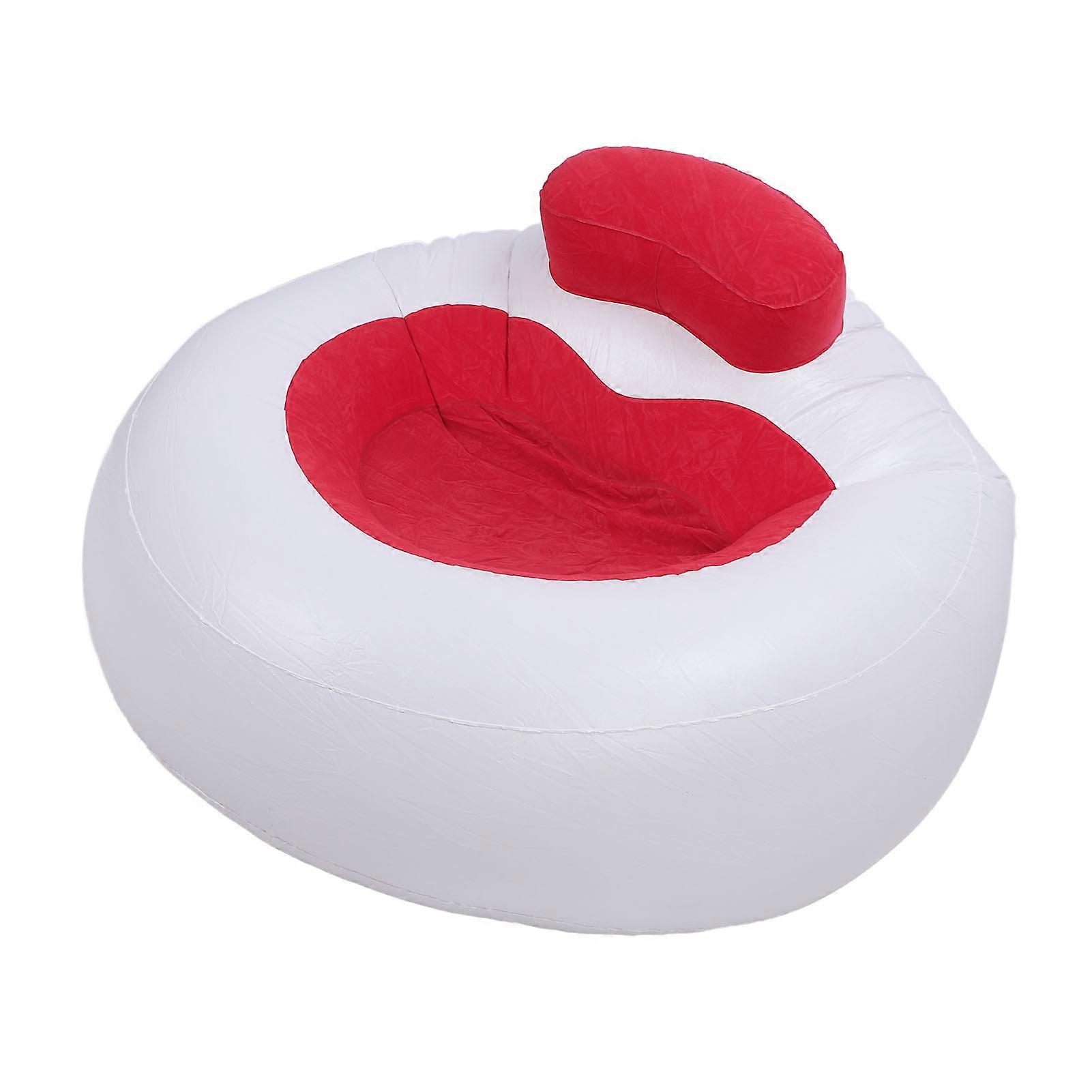 Inflatable Heart Shape Plush Chair Red Comfortable Supportive Sofa