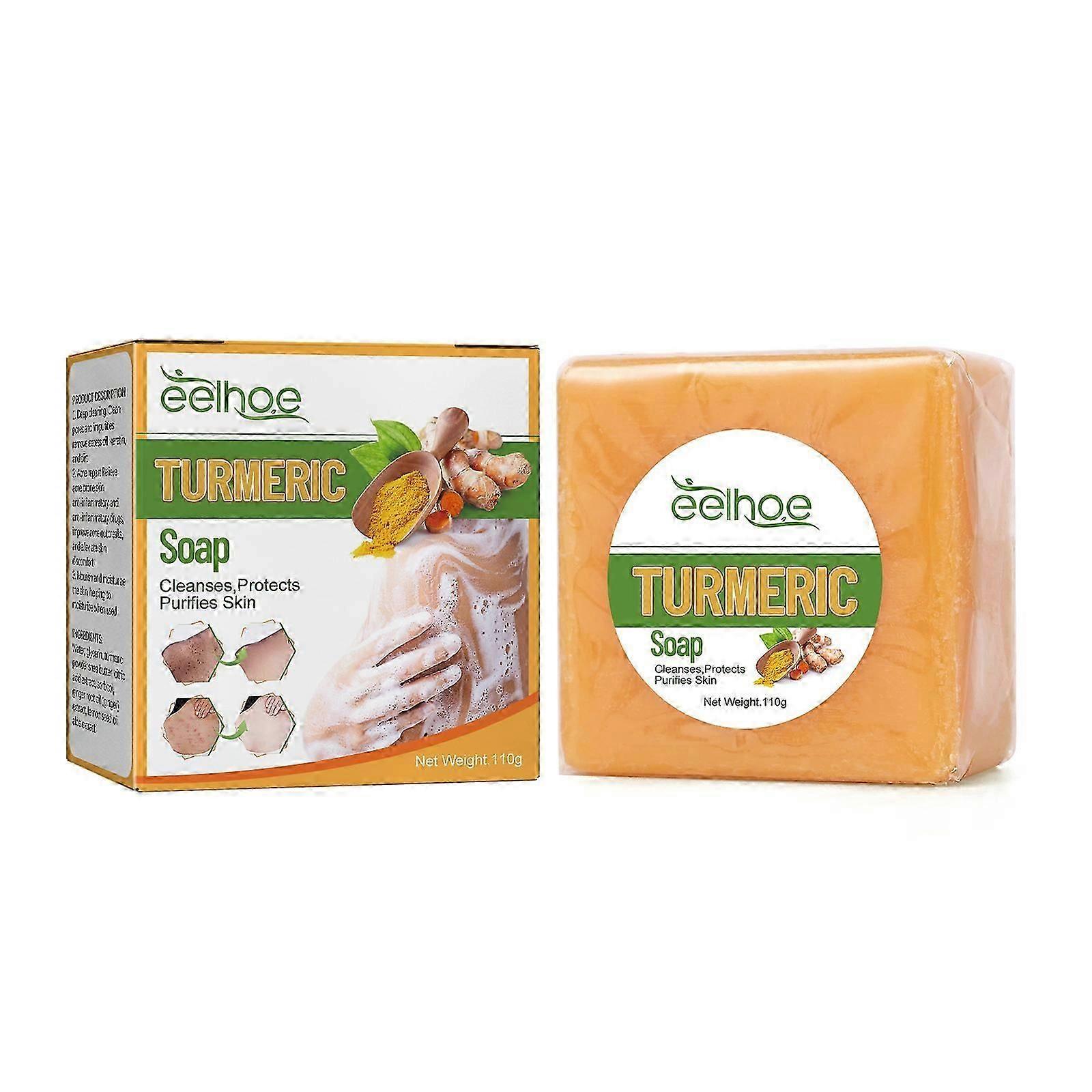 EELHOE Turmeric Spot Cleansing Soap Refreshing and Tender Skin, Diminishing Black Spots and Acne Marks Smooth Skin Body Cleansing Soap