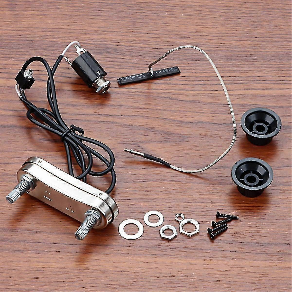 Violin Pickup Piezo Transducer Bridge Set with Tone Volume Knob for Violin Parts