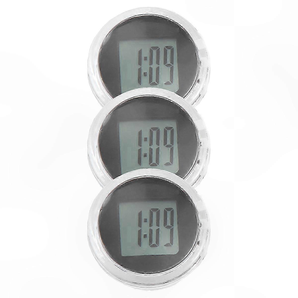 Waterproof Digital Clocks for Motorbikes, 3-Pack with Adhesive Mounts for Vehicles