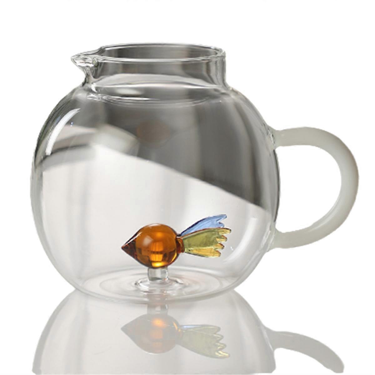 Cute Pot-Bellied Cold Kettle Three-Dimensional Animal Farm Kettle Household High Borosilicate Glass Cool Kettle A-1600ml