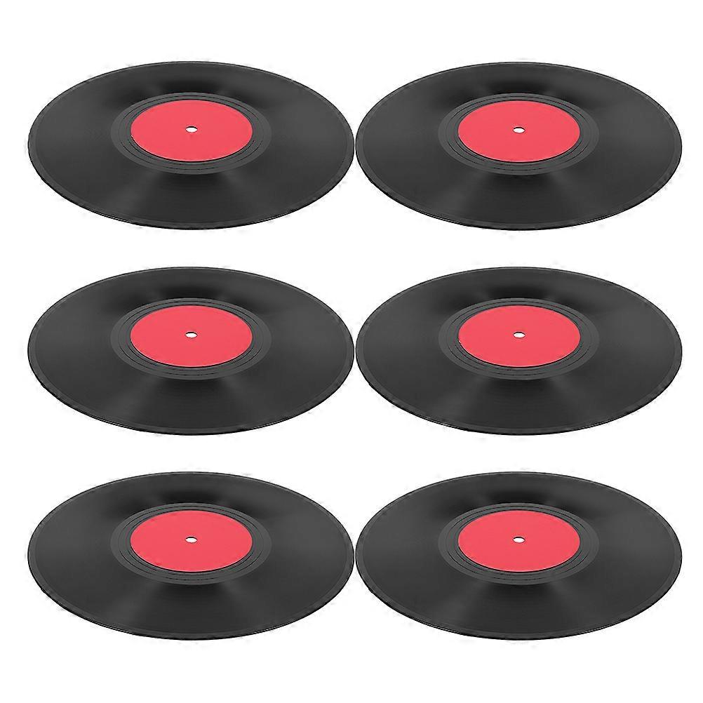 6pcs Vintage Vinyl Records Retro Wall Decor for 70s 80s 90s Party Music Ideal for Bar Cafe and Home