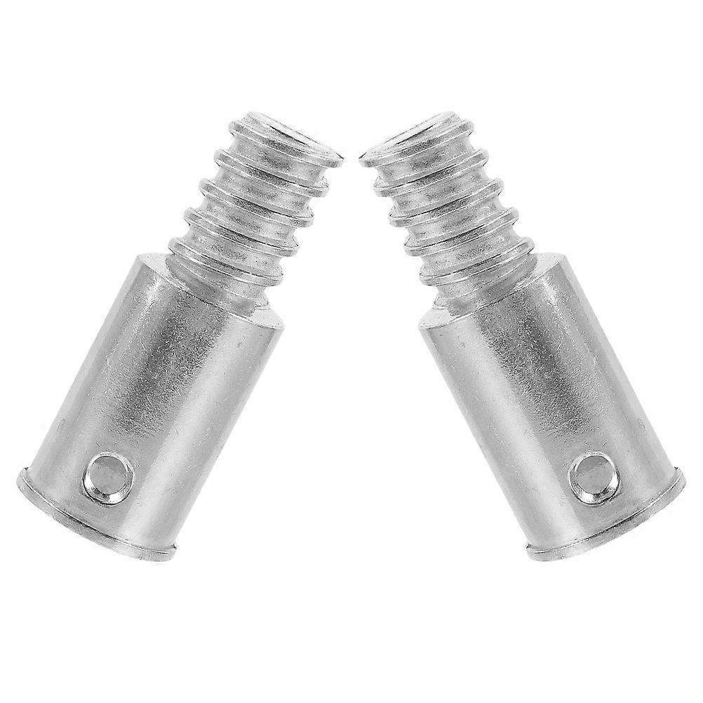 Threaded Broom Handle Tip Metal Broom Handle Adapter Extension Pole Replacement End For Household Cleaning Tools 2.55X0.86X0.86IN 2Pcs