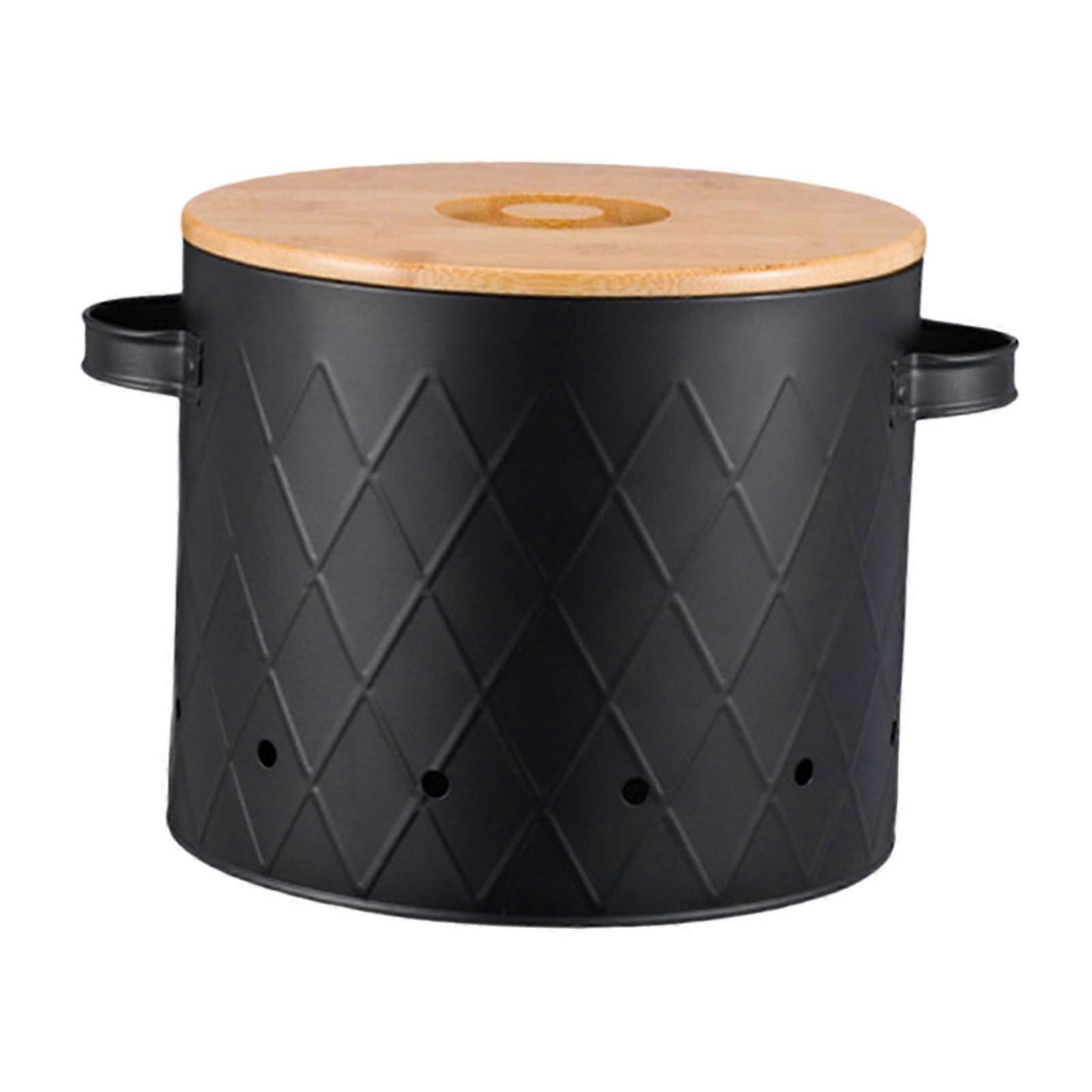 Kitchen Vegetable Storage Tin Potato Onion Garlic Storage Bin with Lid Kitchen