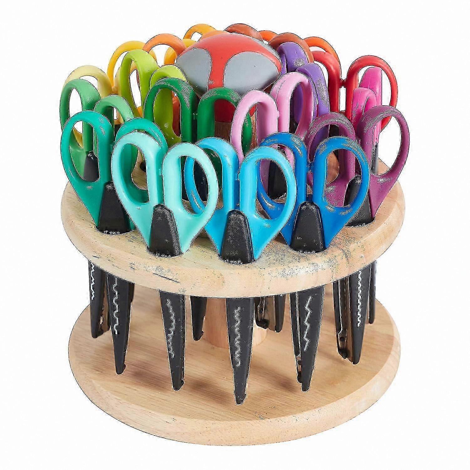 Decorative Scissors Set with Rotating Rack, Assorted Edgers for Crafting, 18-Piece Assortment