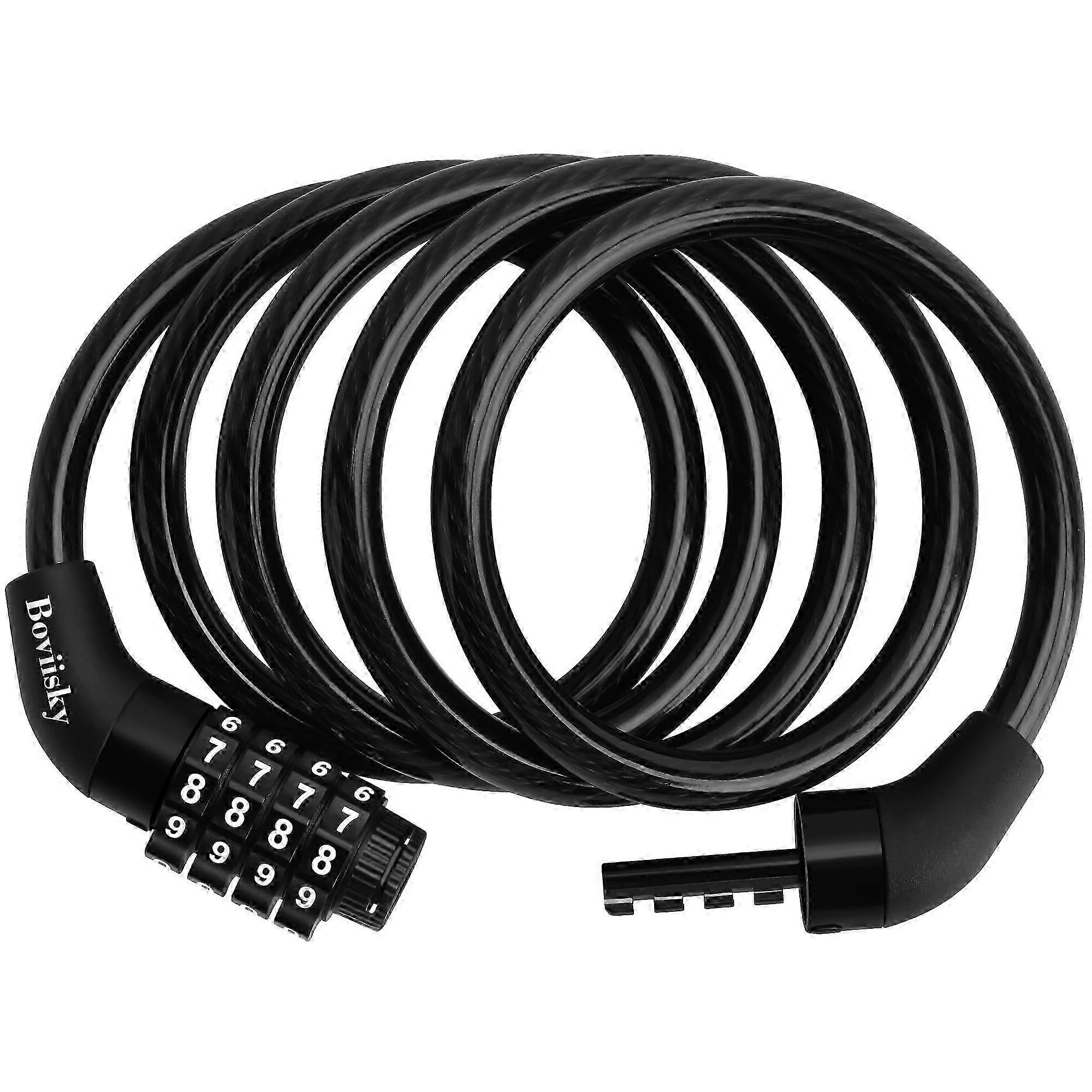 Bike Cable Lock,4Digit,4ft Long Resettable Combination High Security Bicycle Lock for Scooter, VinylCoated AntiTheft 5/16 Diameter in 2025