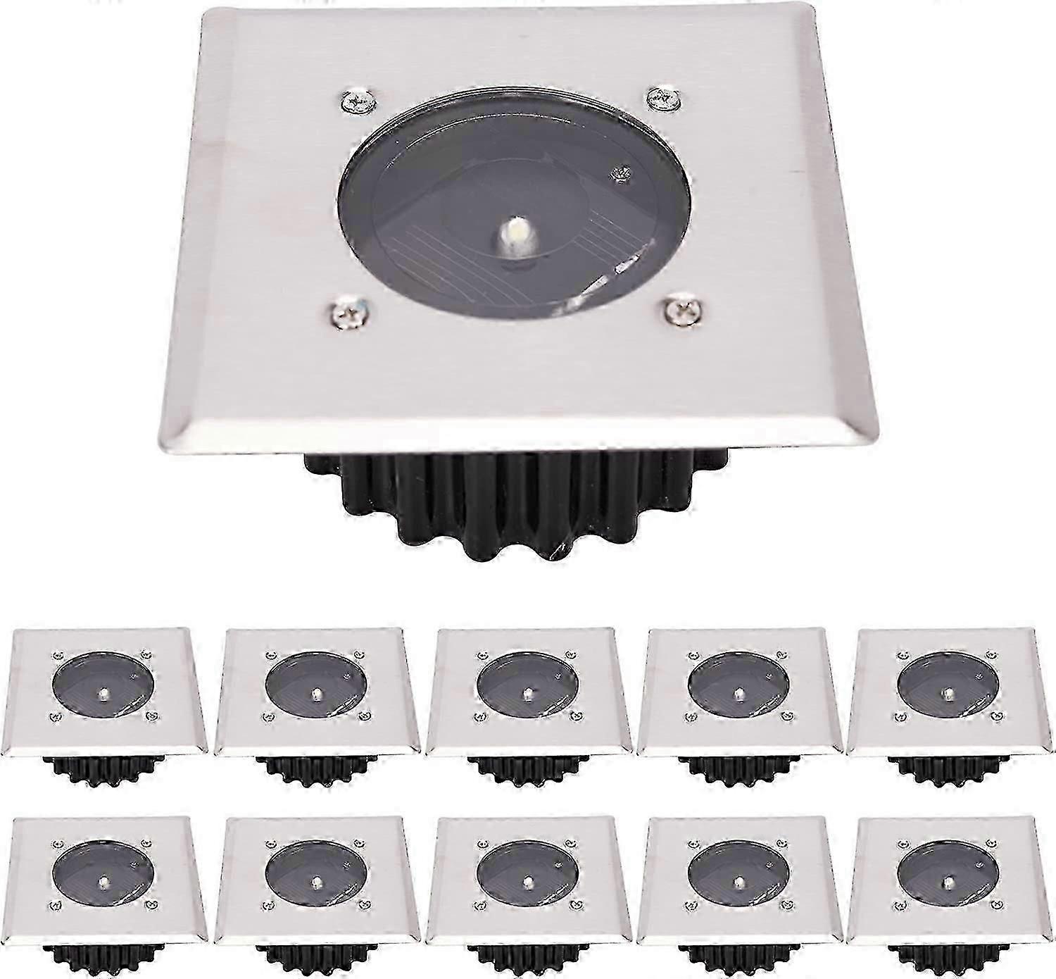 LEDソーラーグランドライト10パック、防水IP65(クールホワイト)[エネルギークラスA +]