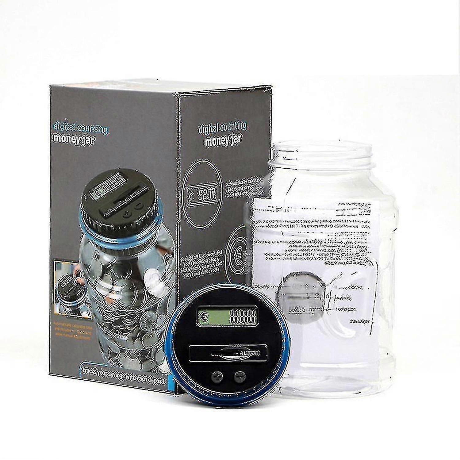 Swiss Franc Money Boxes Counter With Lcd Display Large Capacity Automatic Coin Counting Jar Z40933