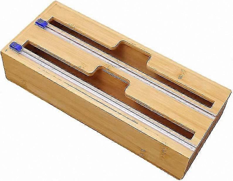 Wooden Drawer Foil Dispenser with Built-In Cutter for Easy Access and Precise Cuts