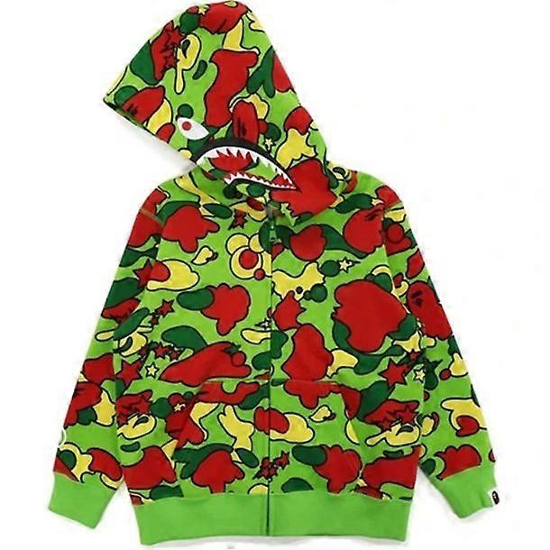 BAPE WGM Camo 3D hette Zip Up Shark Genser for Barn Gutter Jenter Ungdom Casual Jakke