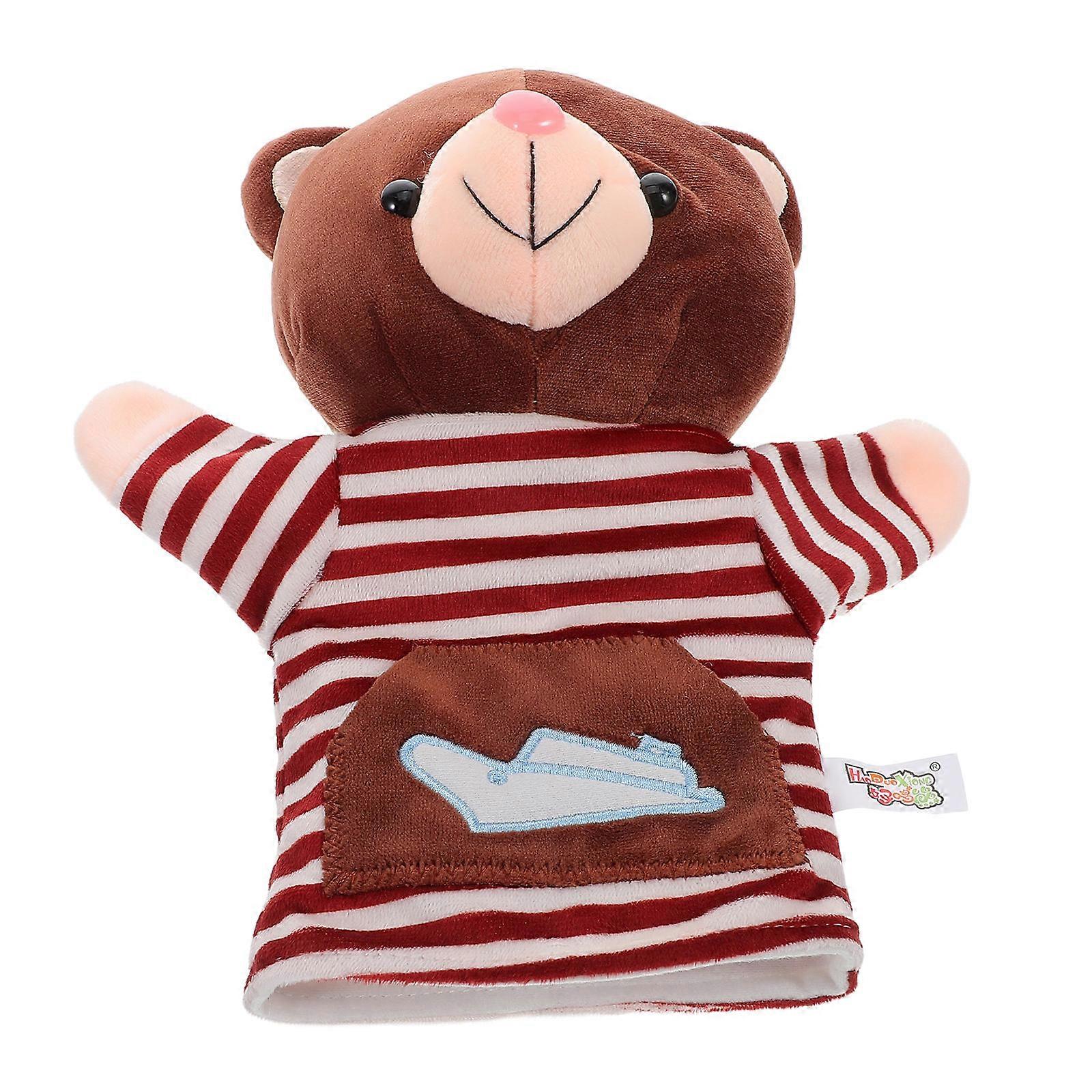 Plush Toys Bear Hand Puppet for Storytelling Interactive Family Activity