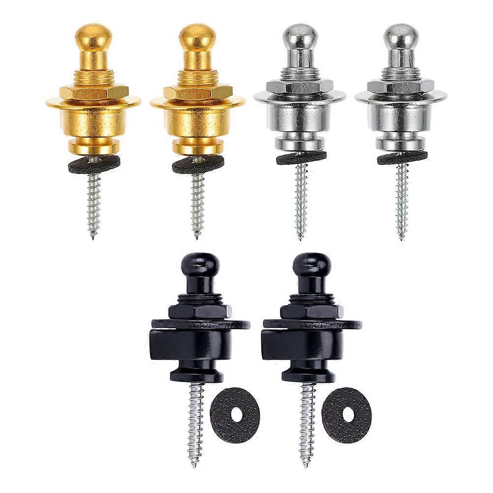 Guitar Strap Buttons Heavy Duty Metal Button for Electric Guitar Music Assorted Color Alloy 6Pcs