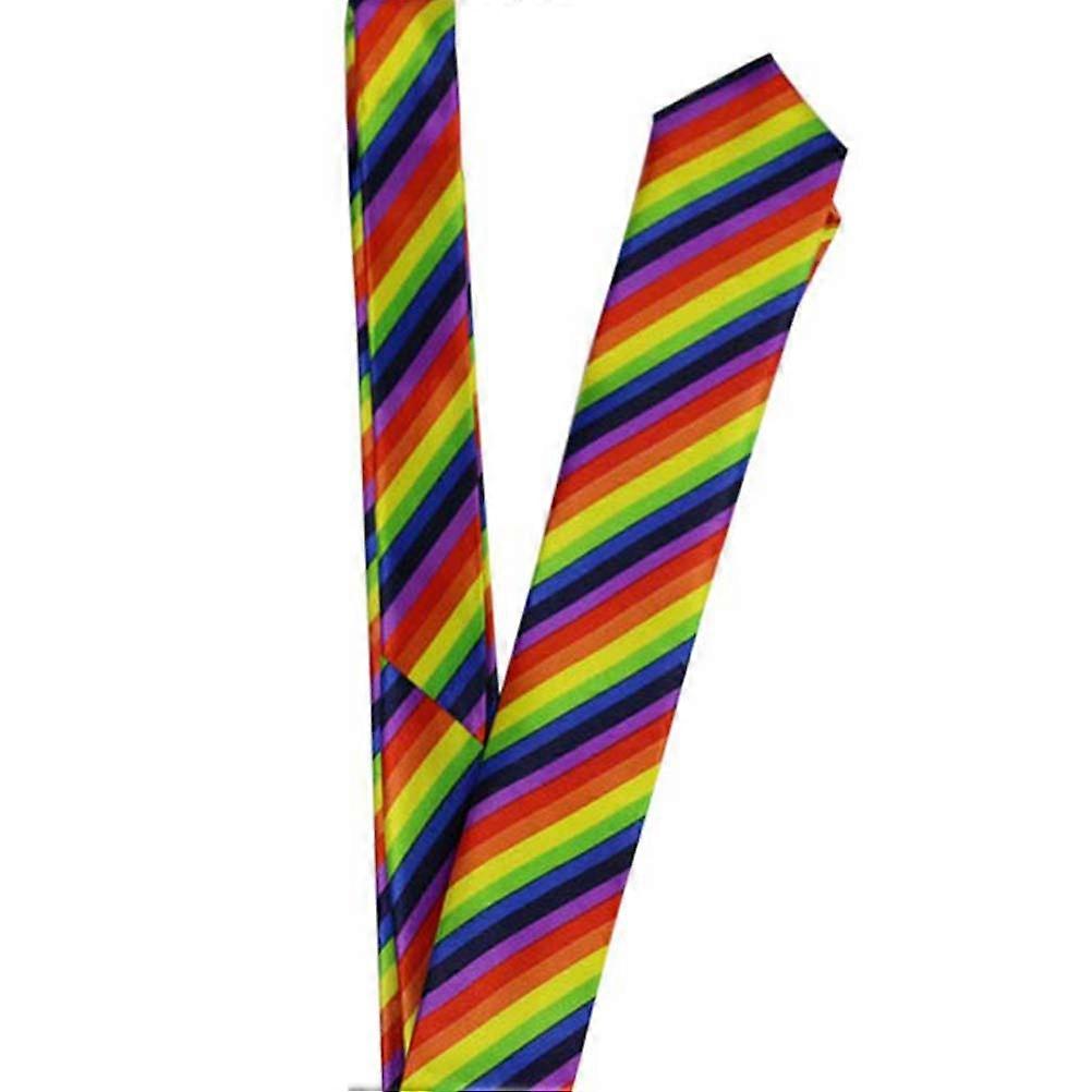 Rainbow Suspenders Stripe Party Costume for Holding Pants Featuring 3Pcs Braces