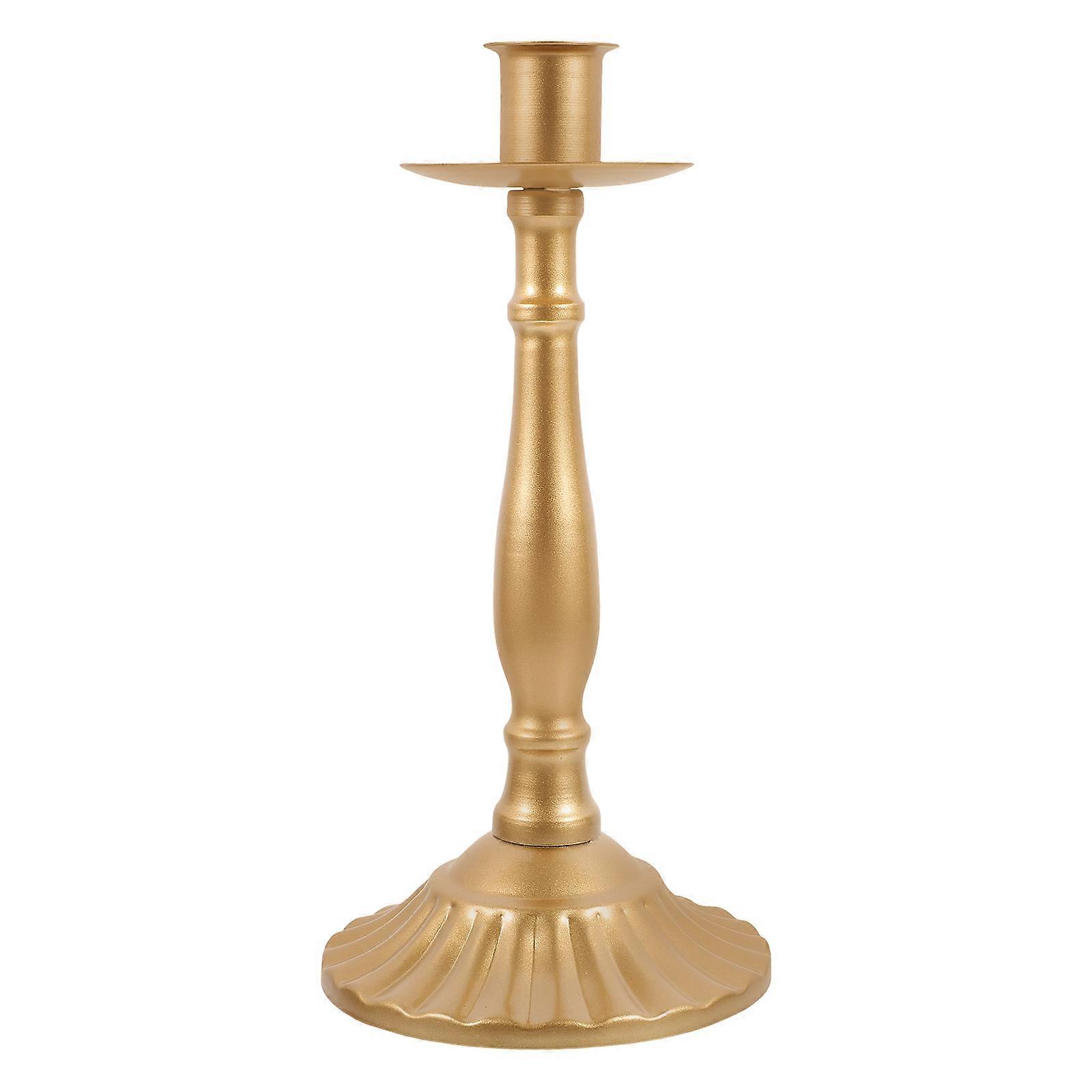 Short Candlestick Golden Iron Candle Holder for Table Use 3Pcs Set