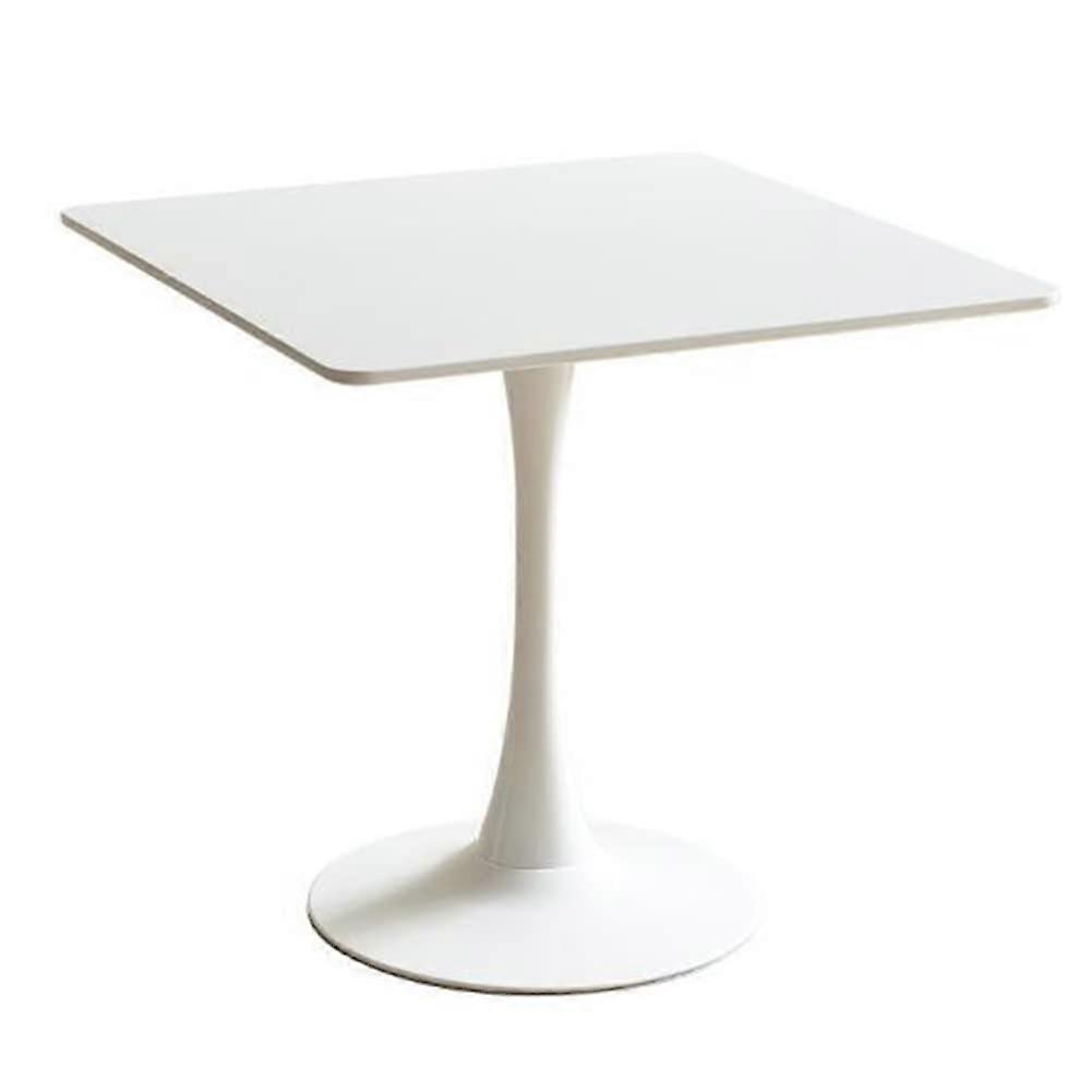 Small Round Dining Table, MidCentury Minimalist Baked Lacquer Finish, Compact Table For Balcony, Kitchen, Milk Tea
