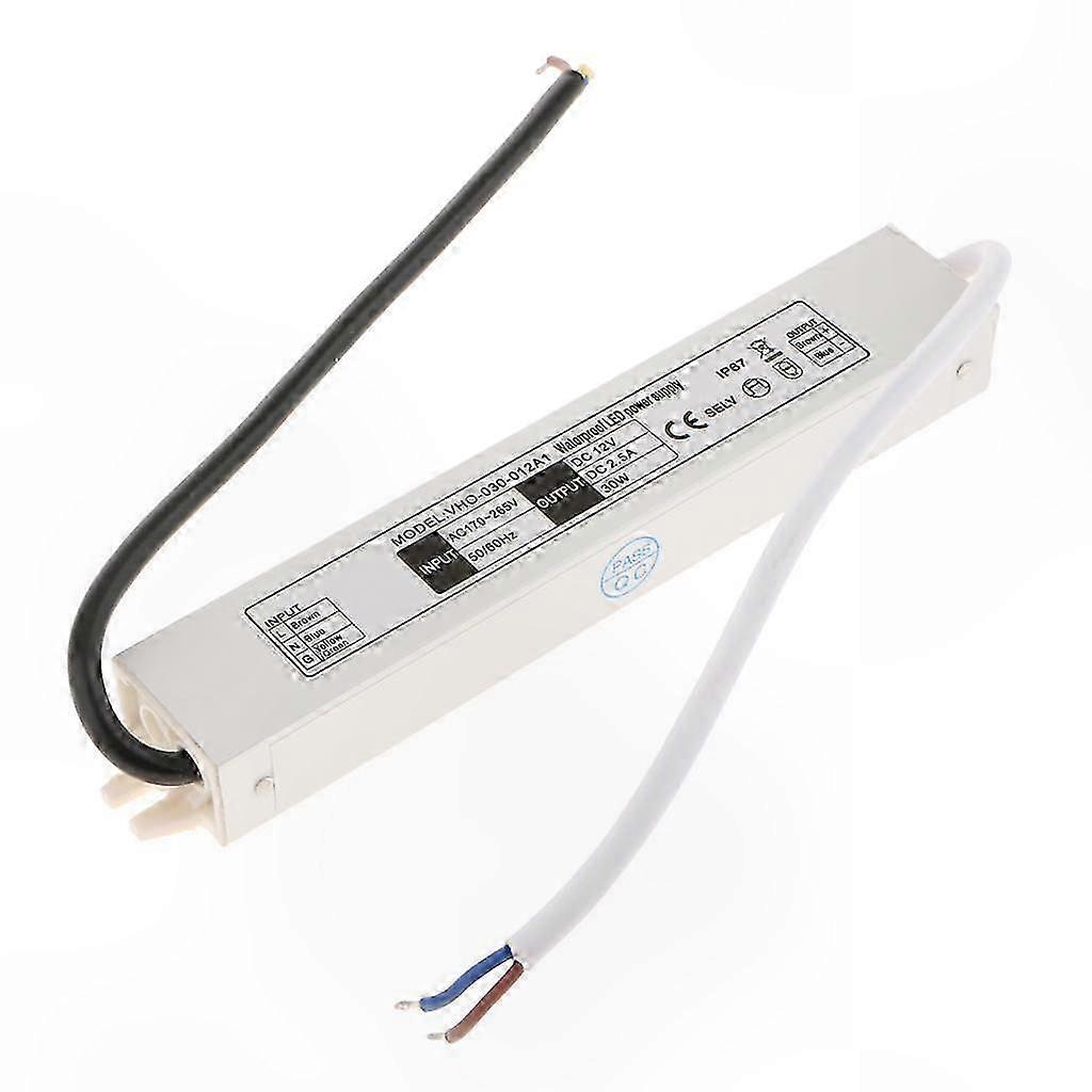 IP67 Waterproof 30W LED Power Supply DC 12V 2.5A for High-Power LED Lighting Solution