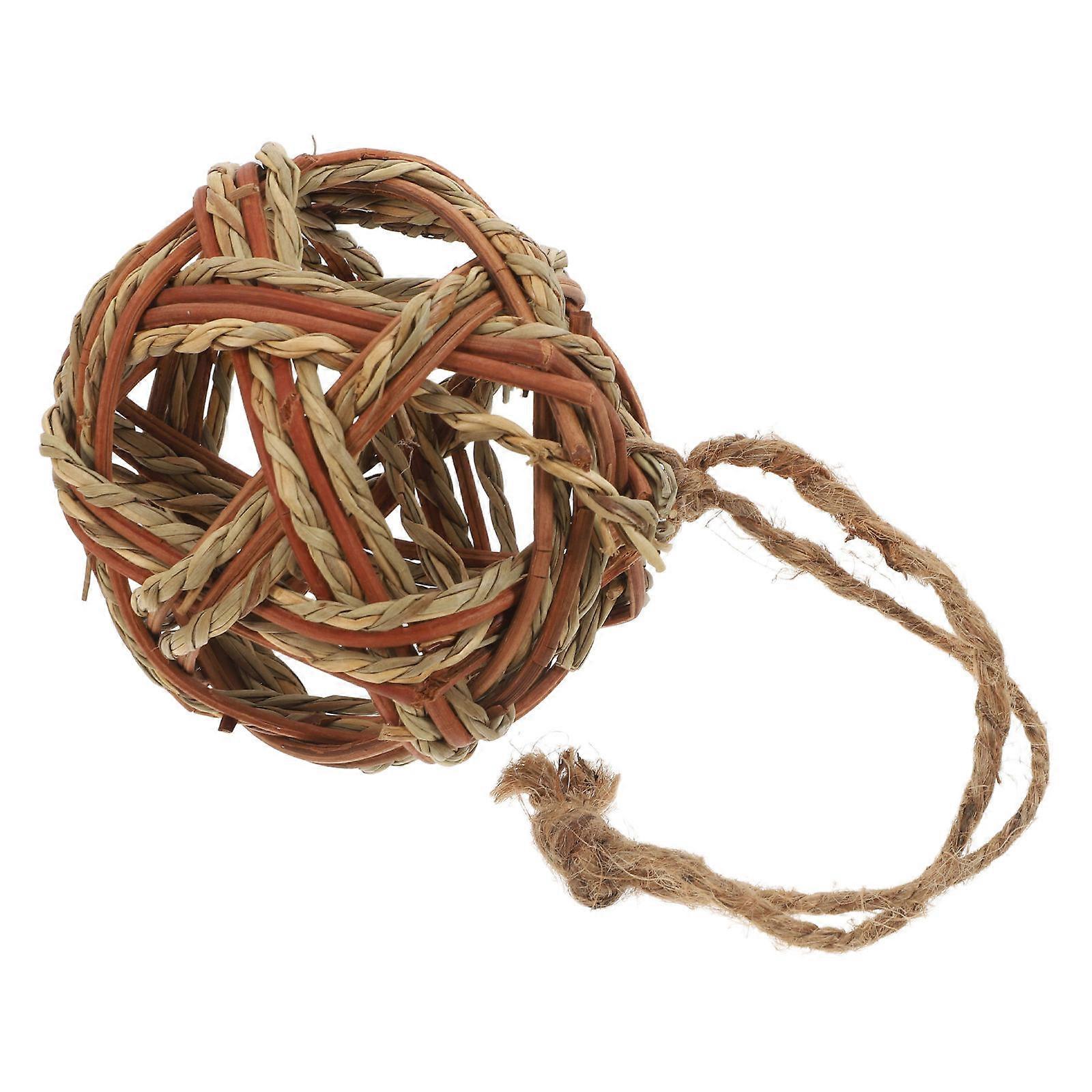 Bunny Chew Grass Balls for Rabbit and Parrot Chewing Pet Toy