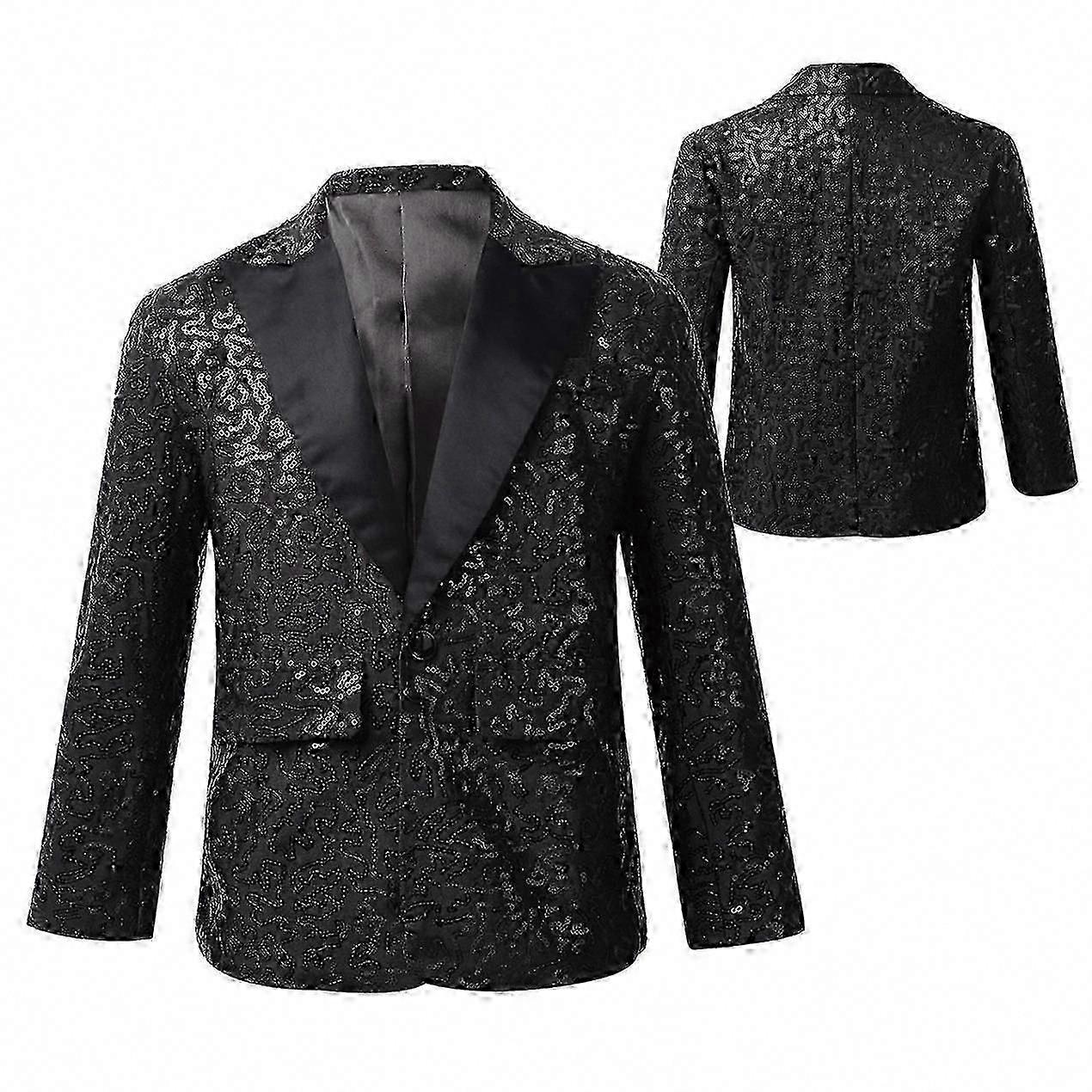 Sparkling Sequins Blazer Jacket for Boys Wedding Party Dance Formal Suit