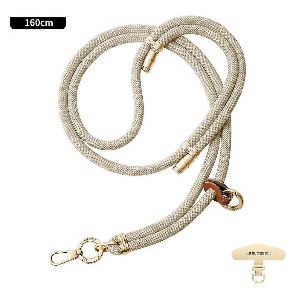 LEEU DESIGN 160cm Crossbody Phone Lanyard Polyester Adjustable Neck Strap with Gold Tether Tab