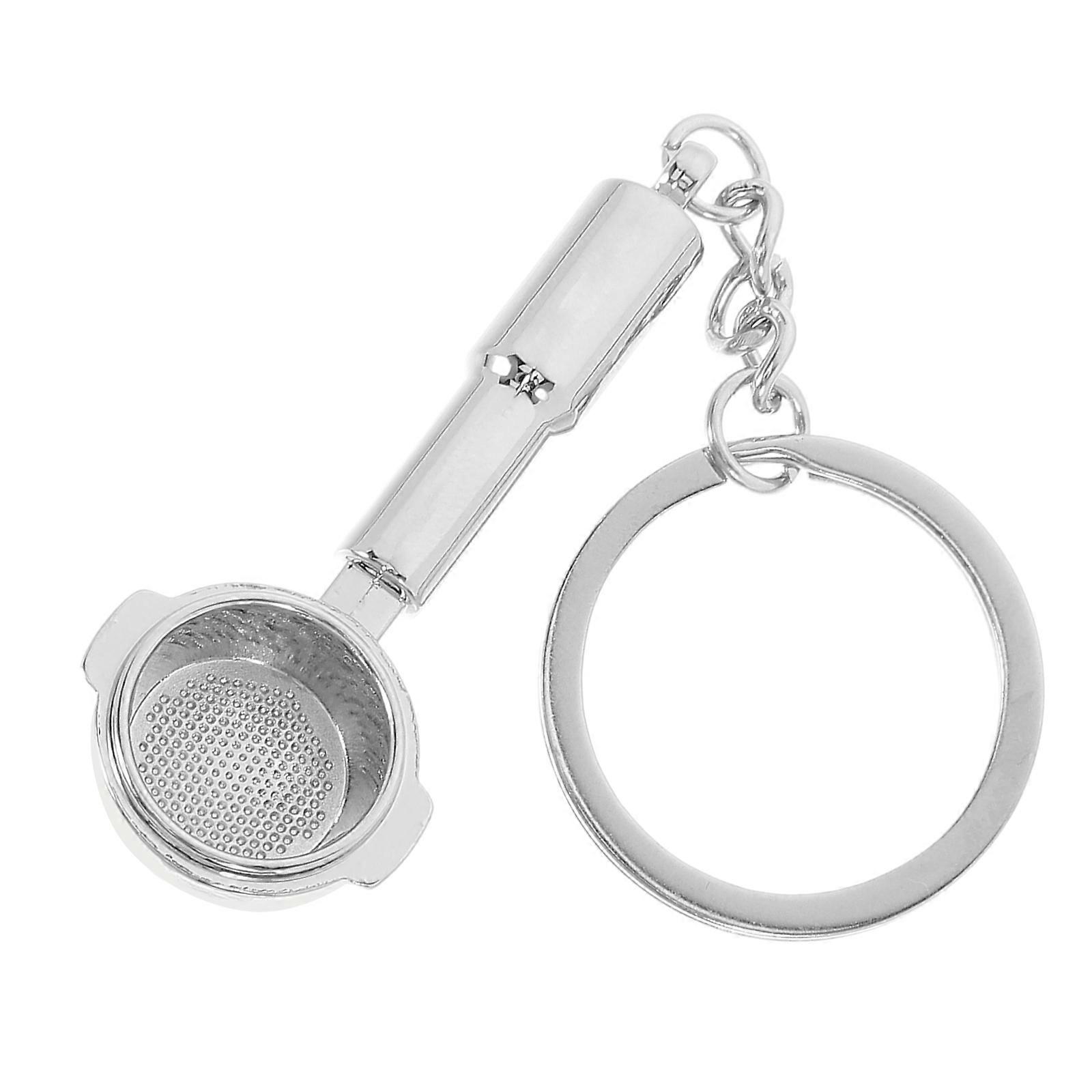 Metal Coffee Theme Keychain Car Key Ring Tools for Hanging Keys 2Pcs