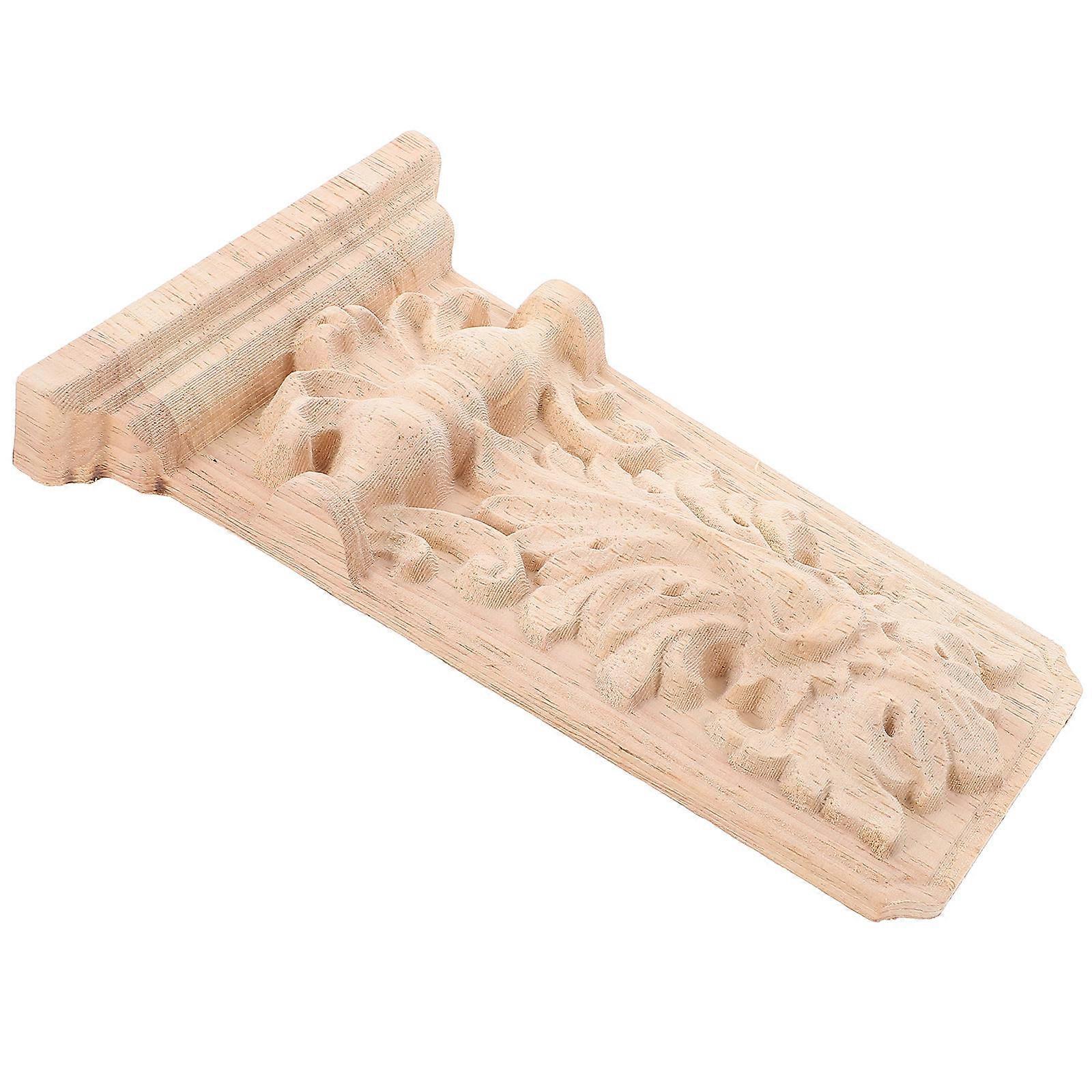 Unfinished Wood Carved Corbel Bracket 2Pcs Decorative Enhancing Doorways Architectural Projects 7.66X5.03X0.98In