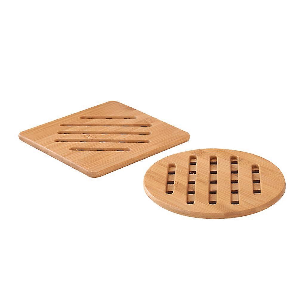 Bowl Holder 4Pcs Heat Insulation Pad for Home Table Setting Khaki Non-Slip Water Drainage