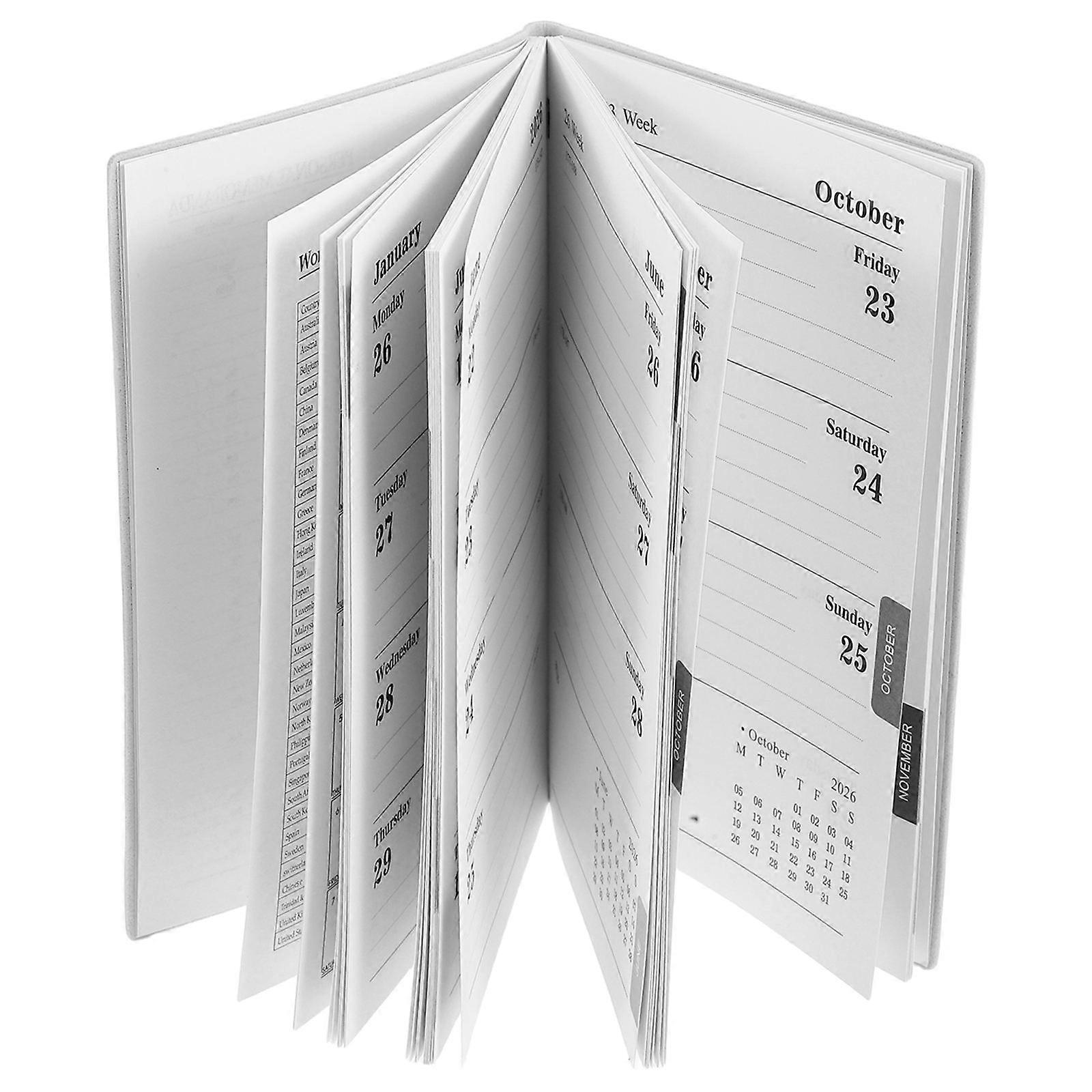 Work Schedule Planner A6 Faux Cover For On-The-Go Planning Olive Green Thick Paper Daily Scheduling 1Set