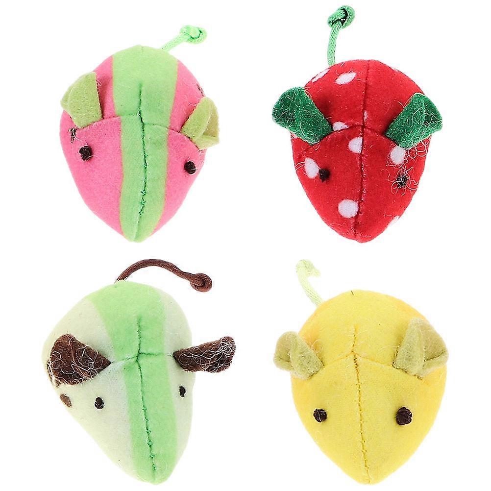Interactive Cat Mice Toys Mouse Shape Indoor Catnip Play For Pet Owners 11X5X4.5CM 4Pcs