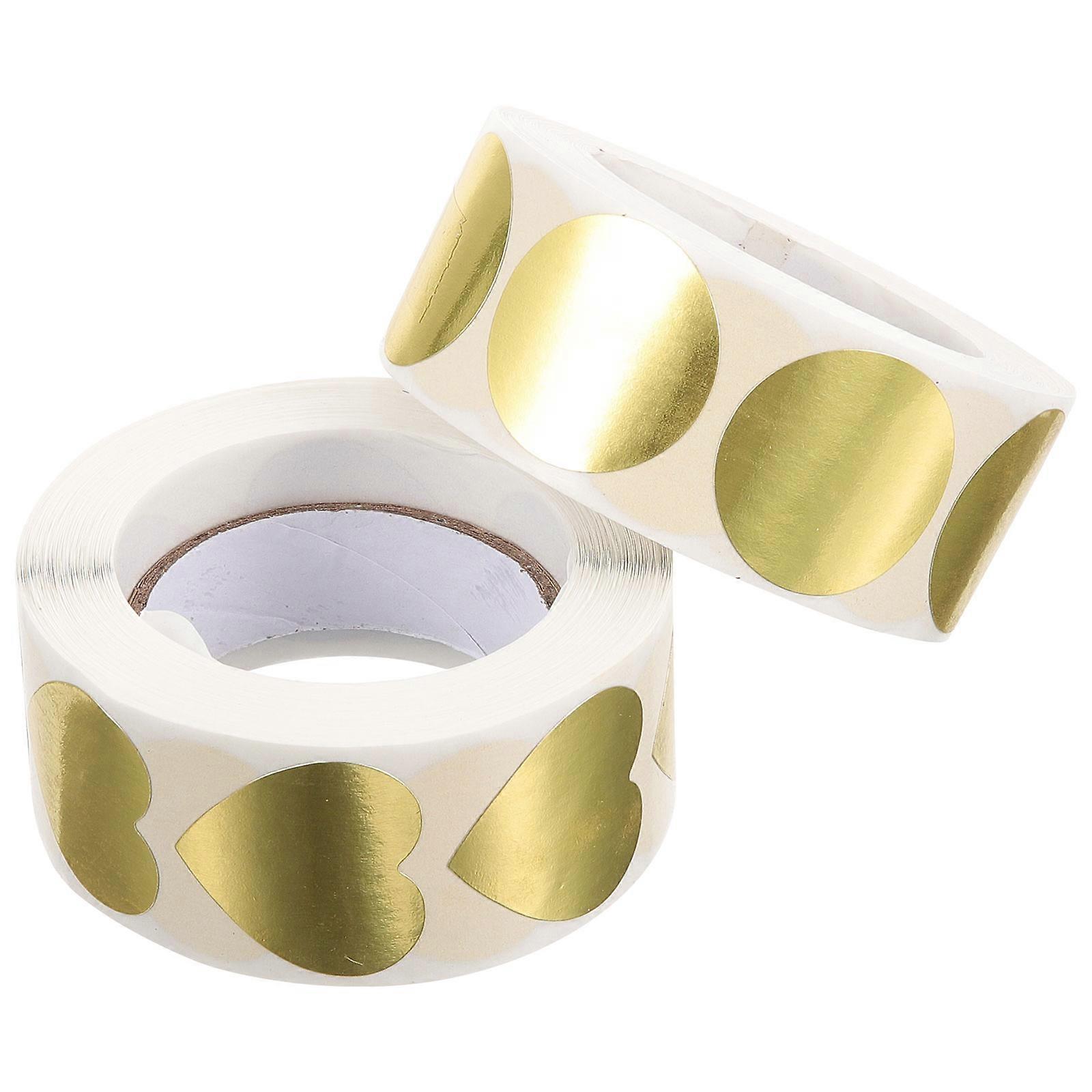 Love Heart Shaped Sealing Stickers 10 Rolls Suitable For Packaging Boxes Parties Golden Color Easy To Use