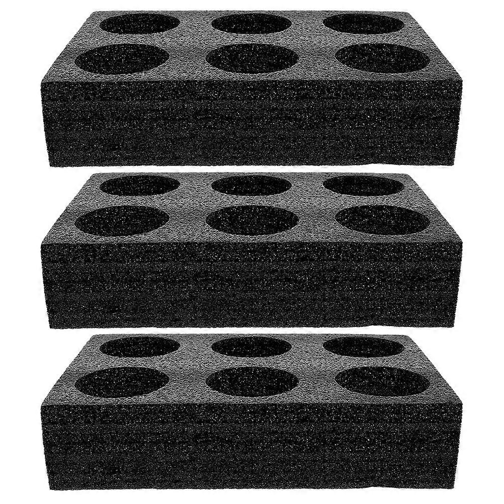 12 Pcs Takeout Cup Trays Coffee Carrier With 6-Hole Design For Beverage Services In Black Color Offering Beverage Stabilization