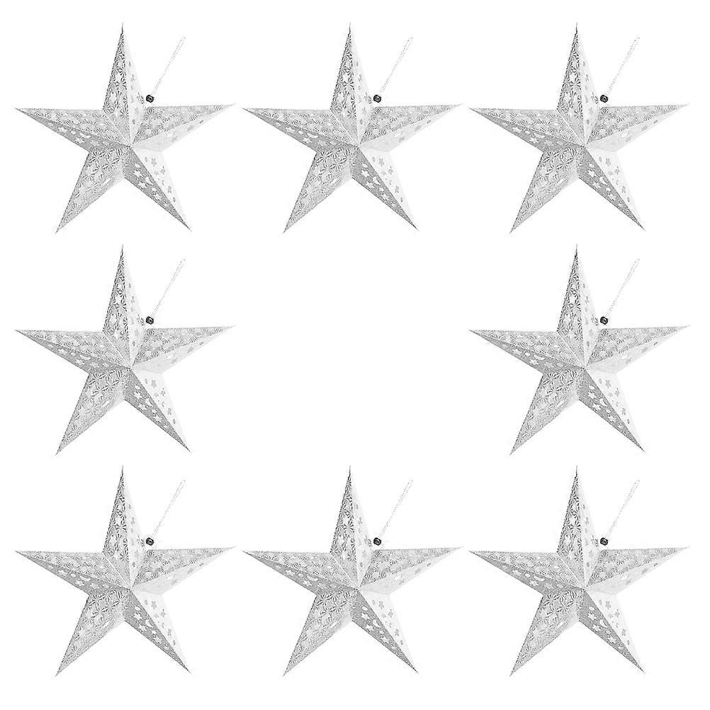 Hollow Paper Star Lampshade Hanging Decoration 16Pcs White Lanterns