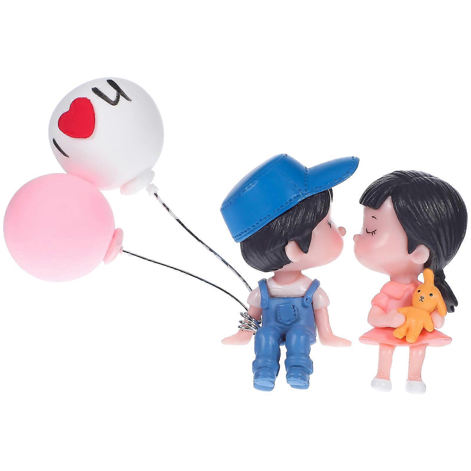 Car Dashboard Couple Decorations Resin Figurines for Car 3Pairs Set