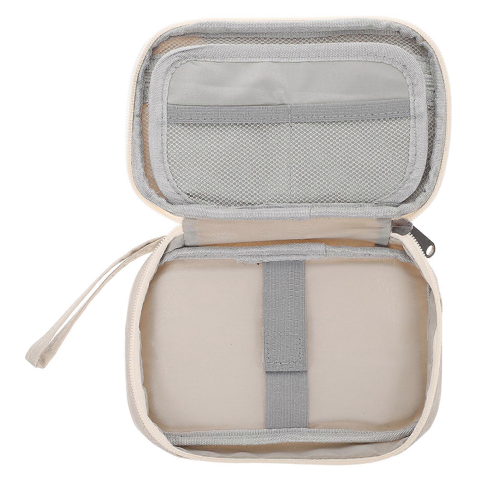 Travel Cable Organizer for Storage 5Pcs Beige Electronics Accessories Bag