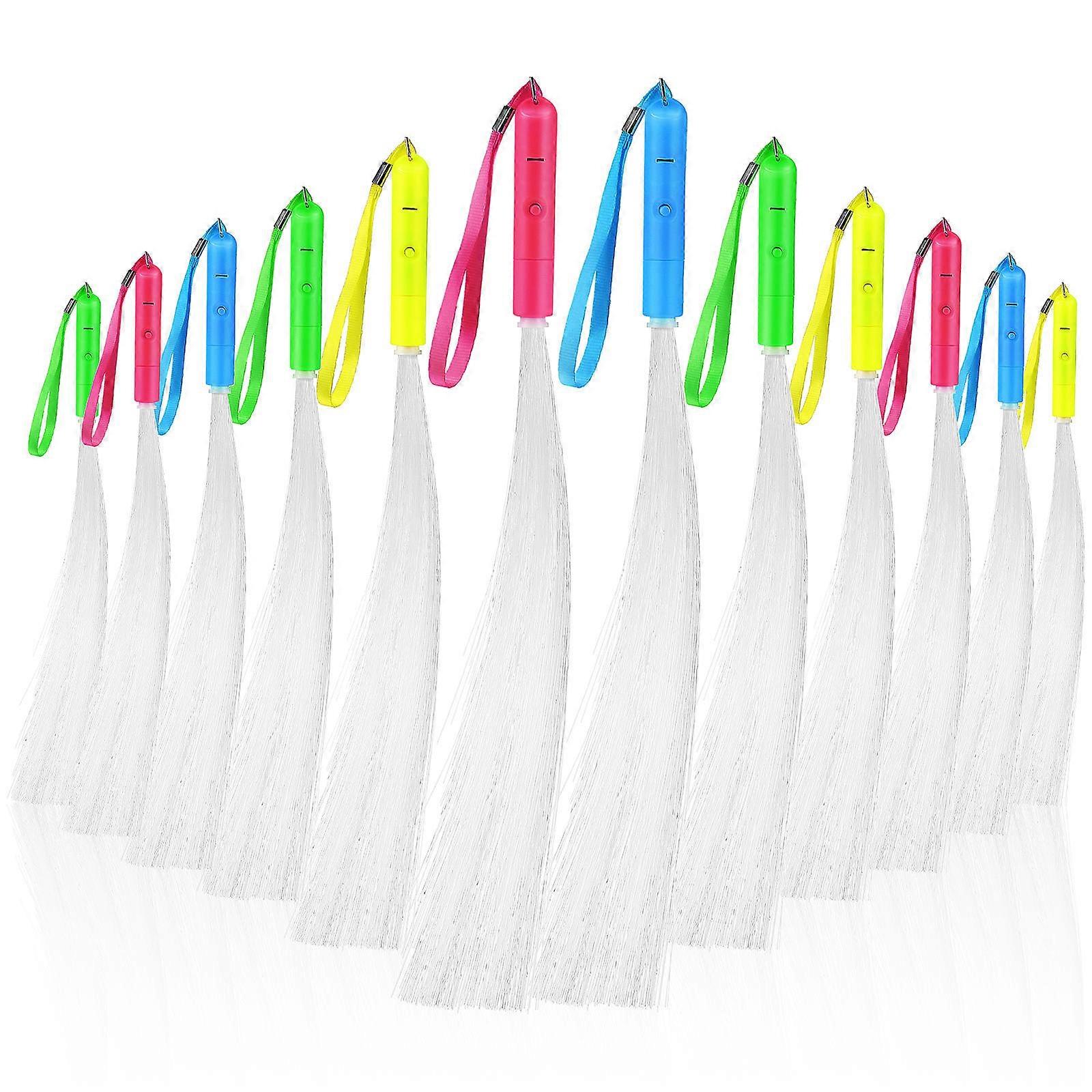Glowing Stick Fiber Optic Wands Ideal For Stage Performances Concerts 24 Pcs Lightweight Assorted