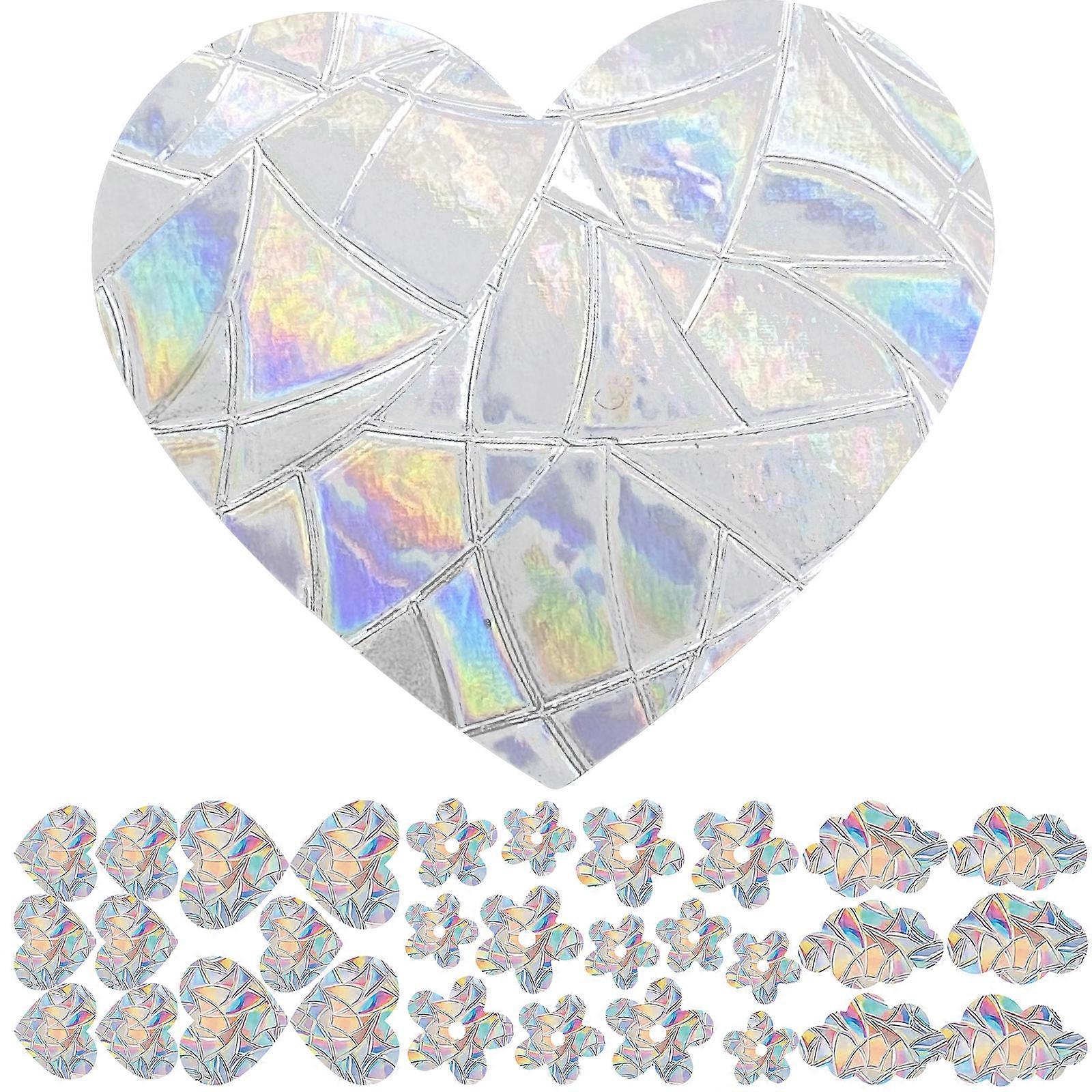 Rainbow Window Cling Anti-Collision Alert Bird Window Decal with 12 Sheets